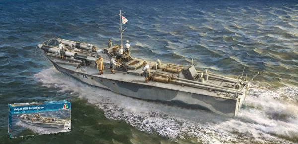 Modellino kit di montaggio navi Italeri VOSPER 74 WITH CREW scala 1:35 modellismo