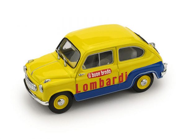 Modellino auto Brumm scala 1:43 FIAT 600 diecast VEICOLO COMMERCIALE LOMBARDI