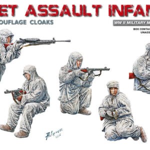 Modellino figure militari kit montaggio soldati Miniart  SOVIET ASSAULT INFANTRY WINTER CAMOUFLAGE CLOAKS KIT 1:35