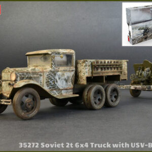 Modellino kit di montaggio carri armati tank Miniart  SOVIET 2t 6x4 TRUCK WITH 76 mm USV-BR GUN KIT 1:35