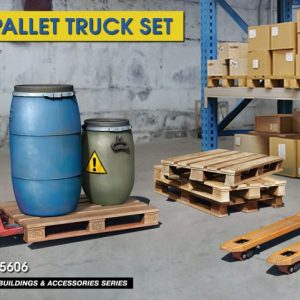 Modellino kit di montaggio diorami Miniart HAND PALLET TRUCK SET KIT scala 1:35