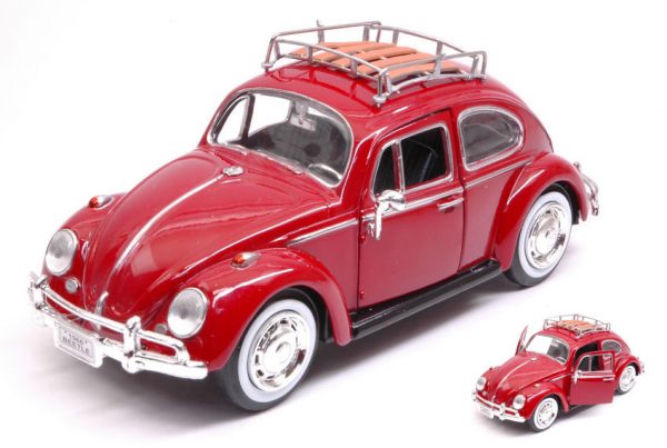 Modellino auto scala 1:24 VW BEETLE maggiolino diecast modellismo ROSSO epoca