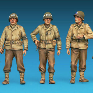 Modellino model kit di montaggio Miniart JEEP CREW & MPs soldati figure KIT 1:35