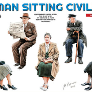 Modellino figure kit montaggio Miniart GERMAN SITTING CIVILIANS 30S-40S 1:35