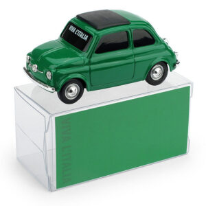 Modellino auto scala 1:43 Brumm FIAT 500 VERDE BANDIERA ITALIANA diecast epoca
