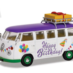 Modellino auto scala 1:43 Corgi VW t1 t2 samba CAMPER HAPPY BIRTHDAY diecast