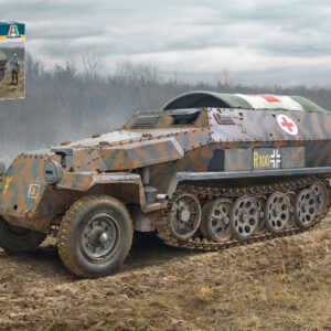 Modellino model kit di montaggio mezzi militari tank Italeri SD.KFZ.2518 AMBULANCE KIT 1:72 guerra