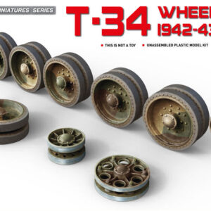 Modellino model kit di montaggio mezzi militari tank Miniart  T-34 WHEELS SET 1942-43 SERIES  KIT 1:35 guerra