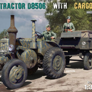 Modellino model kit di montaggio mezzi militari tank Miniart  GERMAN TRACTOR D8506 WITH CARGO TRAILER KIT 1:35 guerra