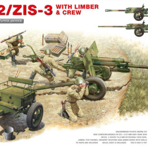 Modellino model kit di montaggio mezzi militari tank Miniart  ZIS-2ZIS-3WITH LIMBER & CREW 2 IN 1 KIT 1:35 guerra