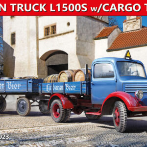 Modellino model kit di montaggio mezzi militari tank Miniart  GERMAN TRUCK L1500S WCARGO TRAILER KIT 1:35 guerra