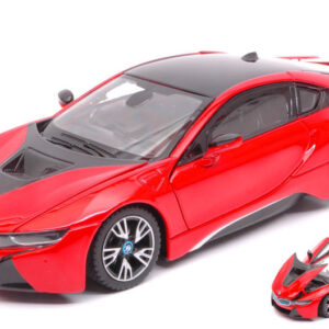 Modellino auto scala 1:24 BMW i8 diecast modellismo statico collezione rosso