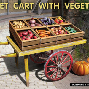 Modellino diorami modellismo model kit di montaggio Miniart MARKET CART WITH VEGETABLES 1:35