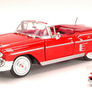 Modellino auto americane scala 1:24 CHEVROLET IMPALA 1958 red diecast modellismo