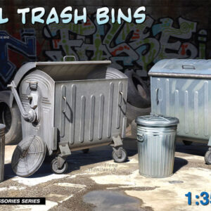 Modellino diorami modellismo STEEL TRASH BINS model KIT montaggio scala 1:35