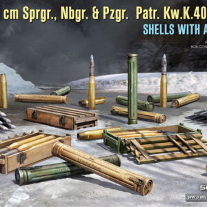 Modellino model kit diorami Miniart Kw.K.40 SHELLS WITH AMMO BOXES modellismo