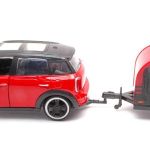 Modellino auto 1:24 MINI COOPER COUNTRYMAN CAMPER TRAILER diecast modellismo