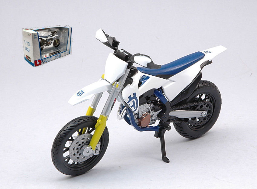 Modellino moto scala 1:18 Burago HUSQVARNA FS 450 SUPERMOTO motor bike  diecast - Arcadia Modellismo