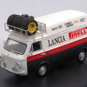 Modellino auto furgoni pubblicitari Rio  FIAT 238 VAN TETTO ALTO CON PORTAPACCHI ASSIST.RALLY LANCIA 1973