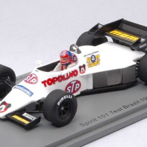 Modellino auto formula 1 F1 scala 1:43 Spark Model SPIRIT 101 TEST BRAZIL 1984 EMERSON FITTIPALDI modellismo collezione