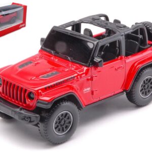 Modellino auto scala 1:43 Rastar  JEEP WRANGLER RUBICON OPEN RED diecast modellismo statico