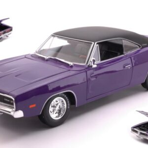Modellino auto scala 1:18 Maisto  DODGE CHARGER RT 1969 PURPLE diecast modellismo statico