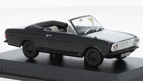 Modellino auto scala 1:43 Oxford  FORD CORTINA MK II CRAYFORD CONVERTIBLE BLACKSILVER diecast modellismo statico