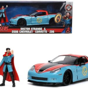 Modellino auto dei film Jada Toys  CHEVROLET CORVETTE MARVEL DOCTOR STRANGE BLUERED 1:24 diecast modellismo statico