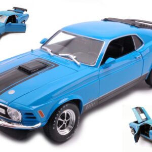 Modellino auto scala 1:18 FORD MUSTANG MACH 1 1970 BLUE diecast modellismo statico