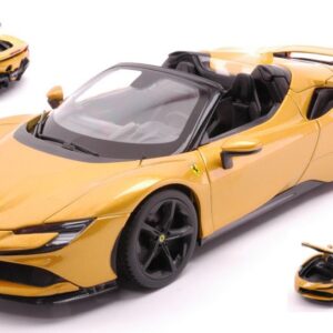 Modellino auto scala 1:18 Burago  FERRARI SF90 STRADALE HYBRID SPIDER 2020 GOLD diecast modellismo statico