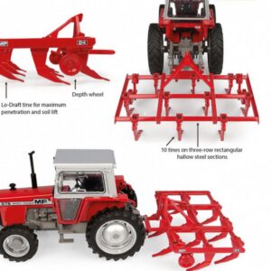 Modellino mezzi agricoli trattore Universal Hobbies  ESTIRPATORE MASSEY FERGUSON 24 CHISEL PLOUGH 1:32 diecast modellismo statico