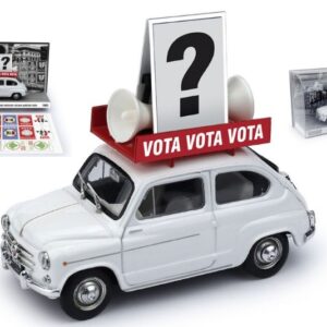 Modellino auto 1:43 Brumm FIAT 600 ELEZIONI POLITICHE ITALIA 1963 diecast modellismo statico