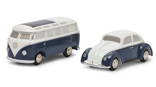 Modellino auto Schuco VW KAFER +SAMBA T1 scala 1:87 diecast modellismo statico
