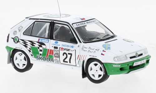 Modellino auto rally scala 1:43 Ixo SKODA FELICIA RALLYE SWEDEN 1995 TRINERSTANC rallye modellismo statico