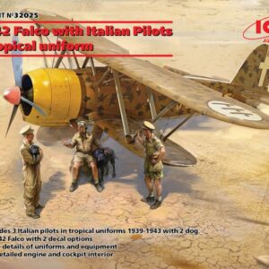 Modellino soldati    CR.42 FALCO WITH ITALIAN PILOTS IN TROPICAL UNIFORM KIT 1:32 modellismo statico collezione