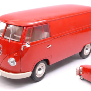 Modellino auto scala 1:18 Welly  VW T1 BUS 1963 PANEL VAN RED diecast modellismo statico
