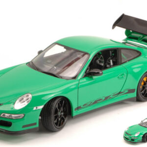 Modellino auto scala 1:18 PORSCHE 911 GTR 3 RS 2007 GREEN diecast modellismo statico