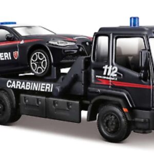 Modellino auto scala 1:43 Burago  ALFA ROMEO GIULIA CARABINIERI SU CARRO ATTREZZI diecast modellismo statico