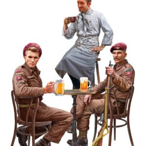 Modellino figure militari kit montaggio soldati Miniart  BRITISH SOLDIERS IN CAFE' KIT 1:35