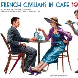 Modellino diorami modellismo kit di montaggio Miniart  FRENCH CIVILIANS IN CAFE 1930-40s KIT 1:35