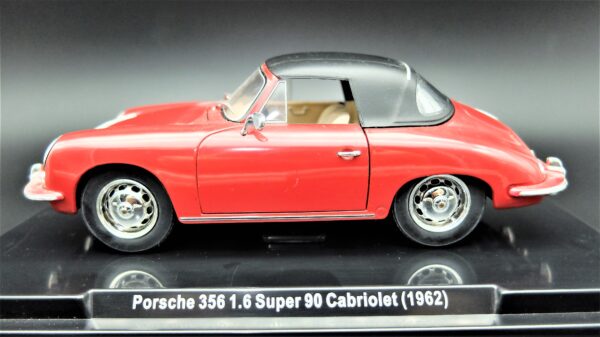Modellino auto scala 1:24 Porsche 356 1.6 Super 90 Cabriolet modellismo statico da collezione - Image 2