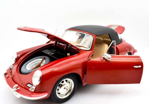 Modellino auto scala 1:24 Porsche 356 1.6 Super 90 Cabriolet modellismo statico da collezione