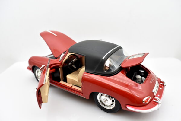 Modellino auto scala 1:24 Porsche 356 1.6 Super 90 Cabriolet modellismo statico da collezione - Image 3