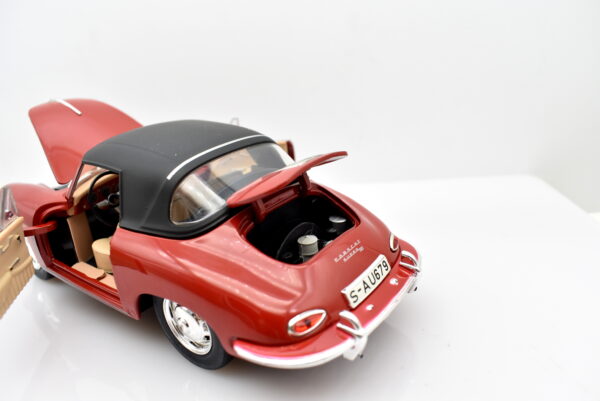 Modellino auto scala 1:24 Porsche 356 1.6 Super 90 Cabriolet modellismo statico da collezione - Image 5