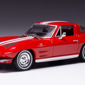 Modellino auto scala 1:43 Ixo Model  CHEVROLET CORVETTE STINGRAY 1963 REDWHITE diecast modellismo statico