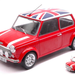 Modellino auto scala 1:18 Solido  MINI COOPER SPORT 1997 RED + FLAG modellismo statico collezione
