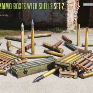 Modellino diorami modellismo kit di montaggio Miniart  7,5 cm PAK40 Ammo Boxes SHELLS SET 2 KIT 1:35 modellismo statico collezione
