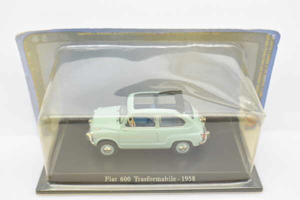Modellino auto scala 1:43 FIAT 600 TRASFORMABILE diecast collezione da edicola - Image 3