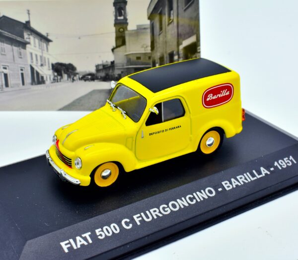 modellino auto furgone FIAT 500 C FURGONCINO BARILLA veicoli pubblicitari d'epoca scala 1:43 collezione