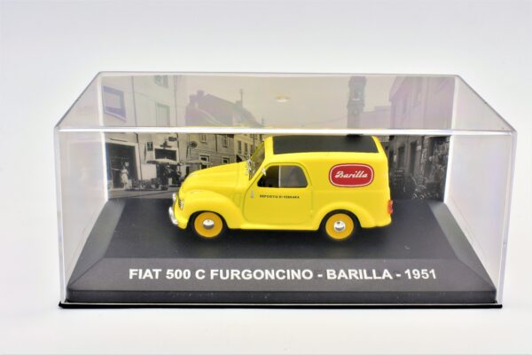 modellino auto furgone FIAT 500 C FURGONCINO BARILLA veicoli pubblicitari d'epoca scala 1:43 collezione - Image 2